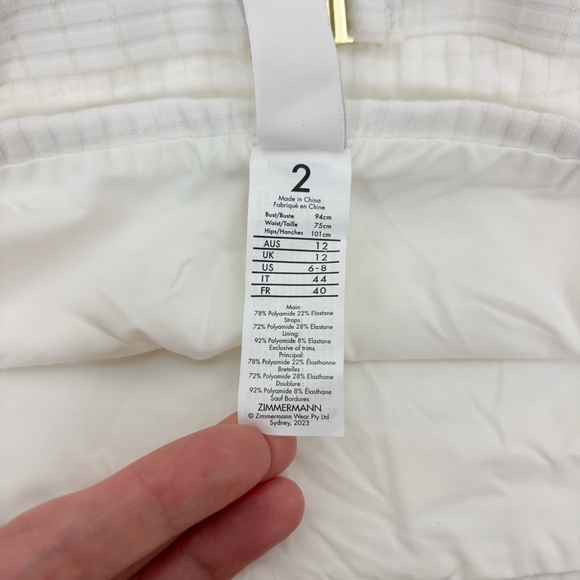 ZIMMERMANN Alight Textured Bikini Bottom in Ivory Size 6-8 - Picture 10 of 13